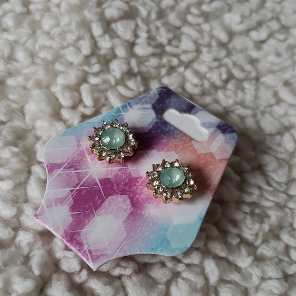 Brand New Green Stone Earrings